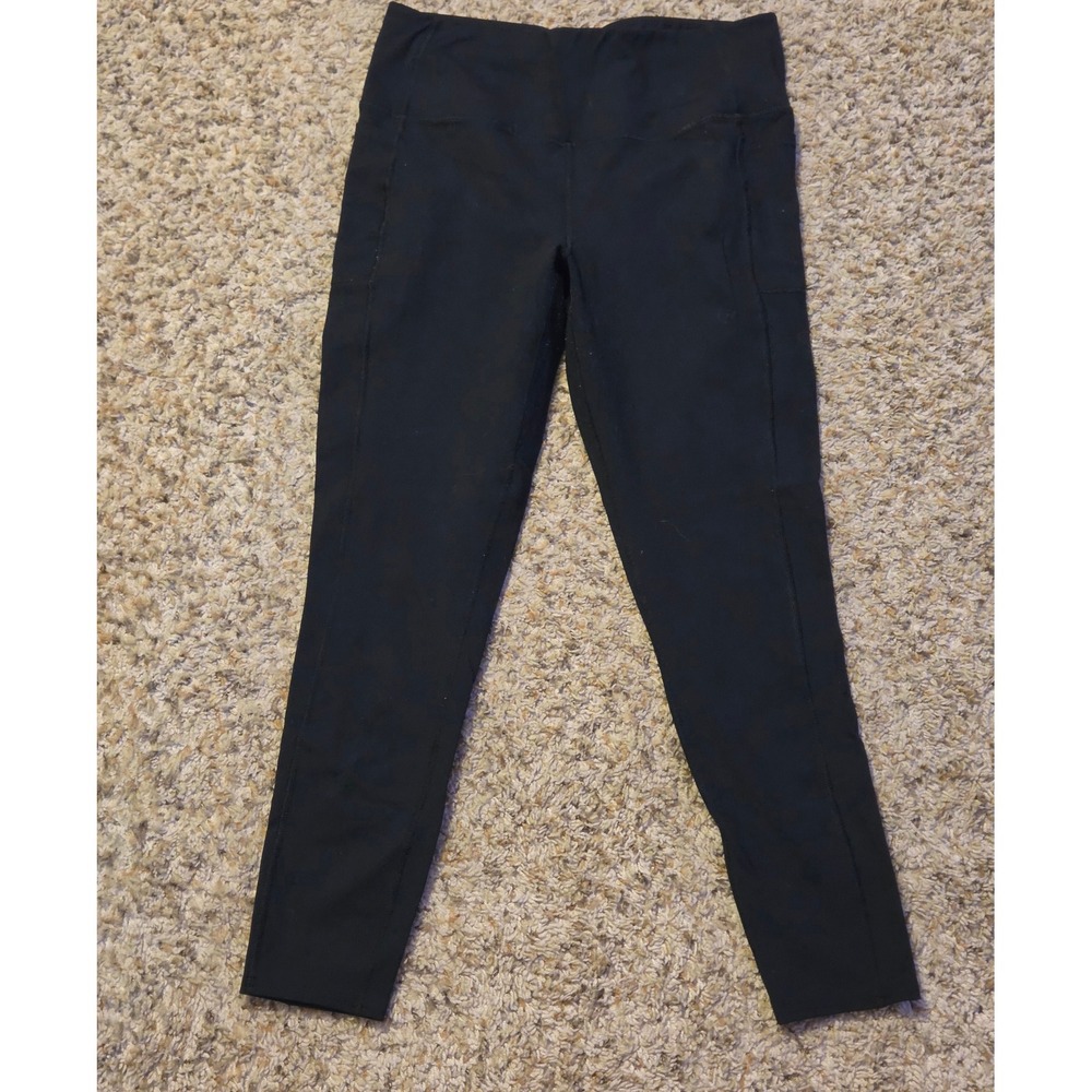 Skechers Athletic Leggings Women's Size Large Black Side Pockets